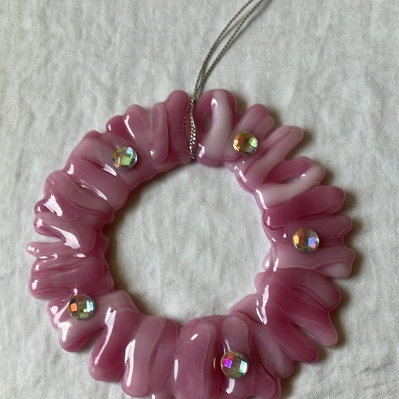 Ornament: Unbranded Christmas Pink Glass Ornament with faux gems - Picture 5 of 16